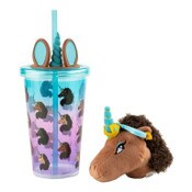 Wholesale - 16floz AFRO UNICORN TUMBLER W/PLUSH KEYRING C/P 48, UPC: 193466052642